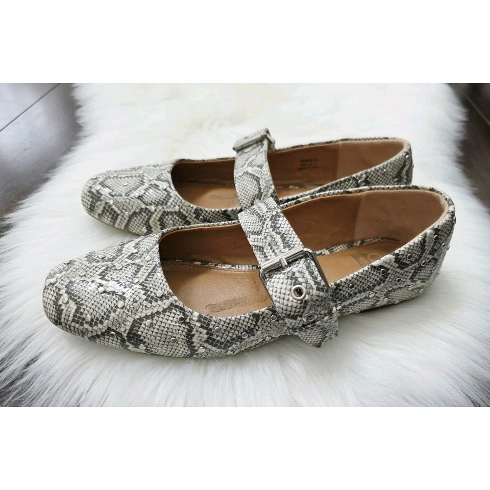 Dolce Vita Mellie Women's Size 8 Snake Print Buckle Mary Jane Ballet Flats